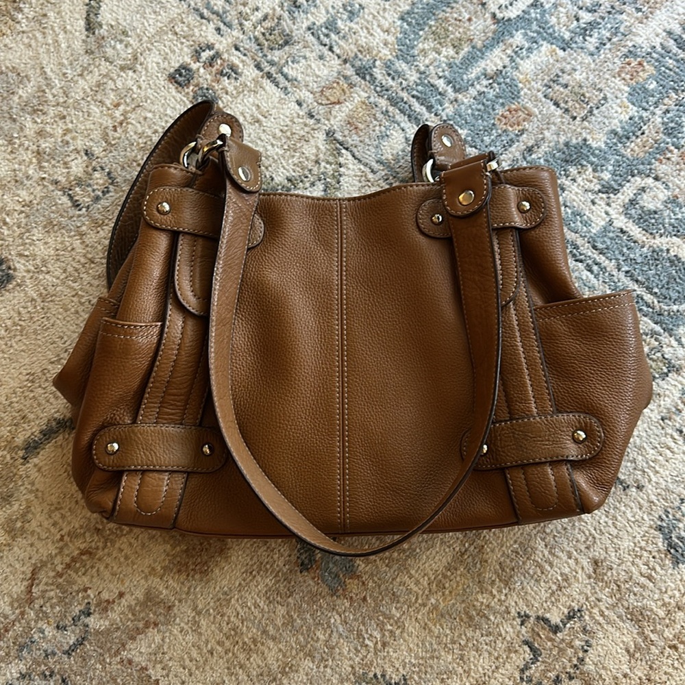 Tignanello Large brown Leather Hobo purse handbag